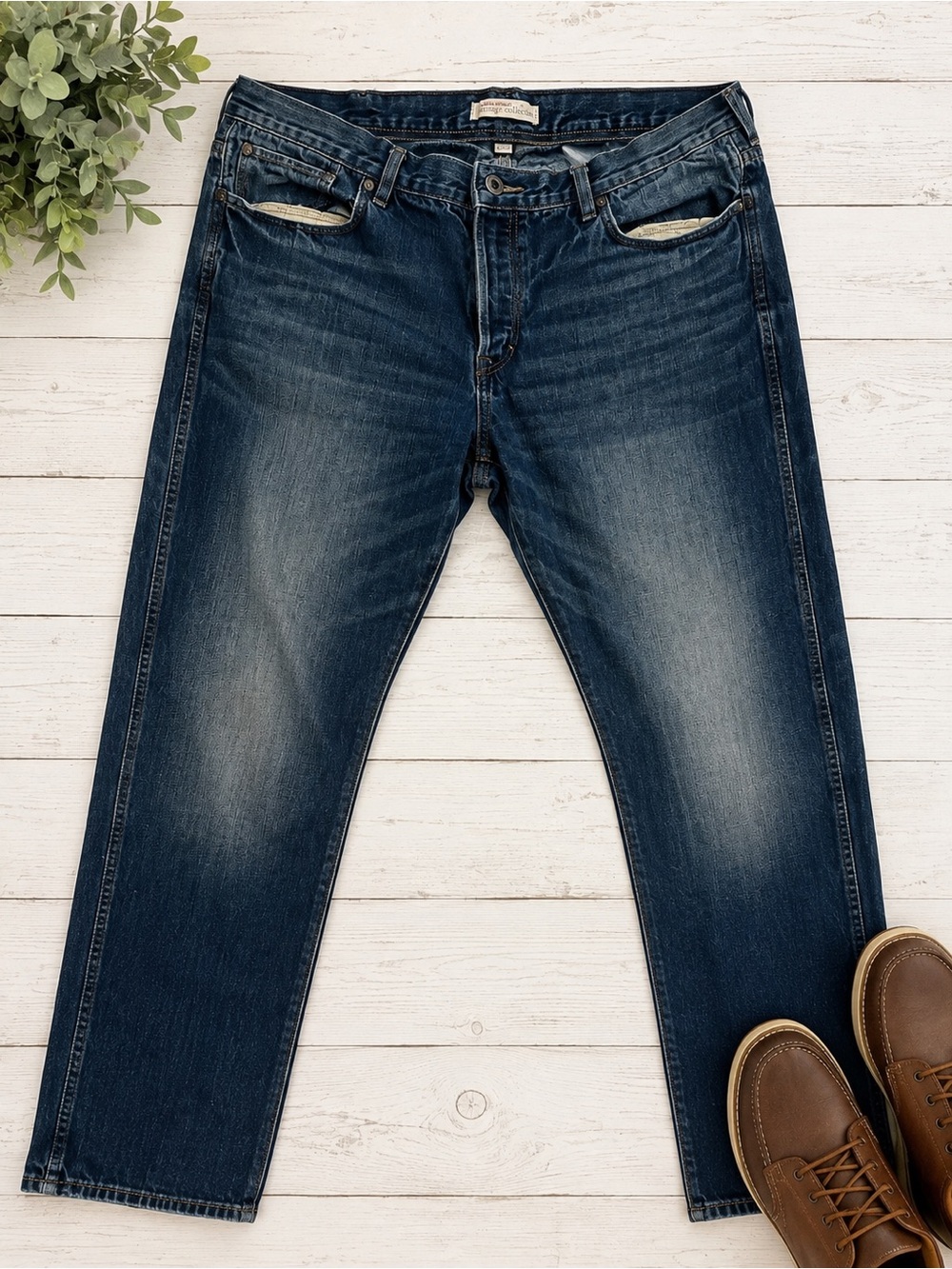 Banana Republic Men's Relaxed Jeans - Dark Blue Wash